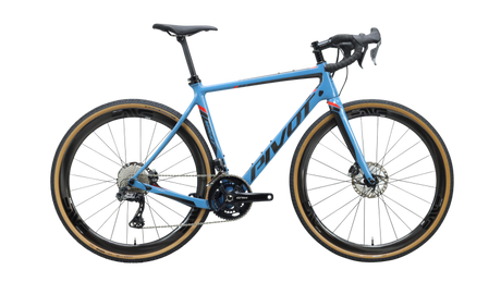 light blue gravel/cyclocross bike