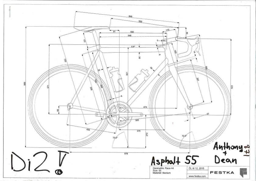 2015 Festka Asphalt Dura-Ace Di2 Titanium Road Bike - 55cm