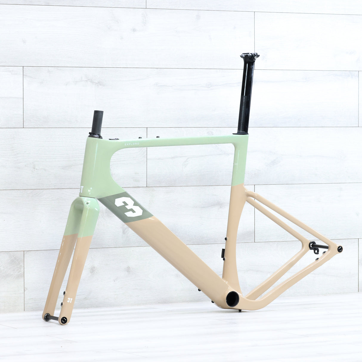 3T Exploro Racemax Gravel Bike Frameset Sand/Olive - 2023, 56cm