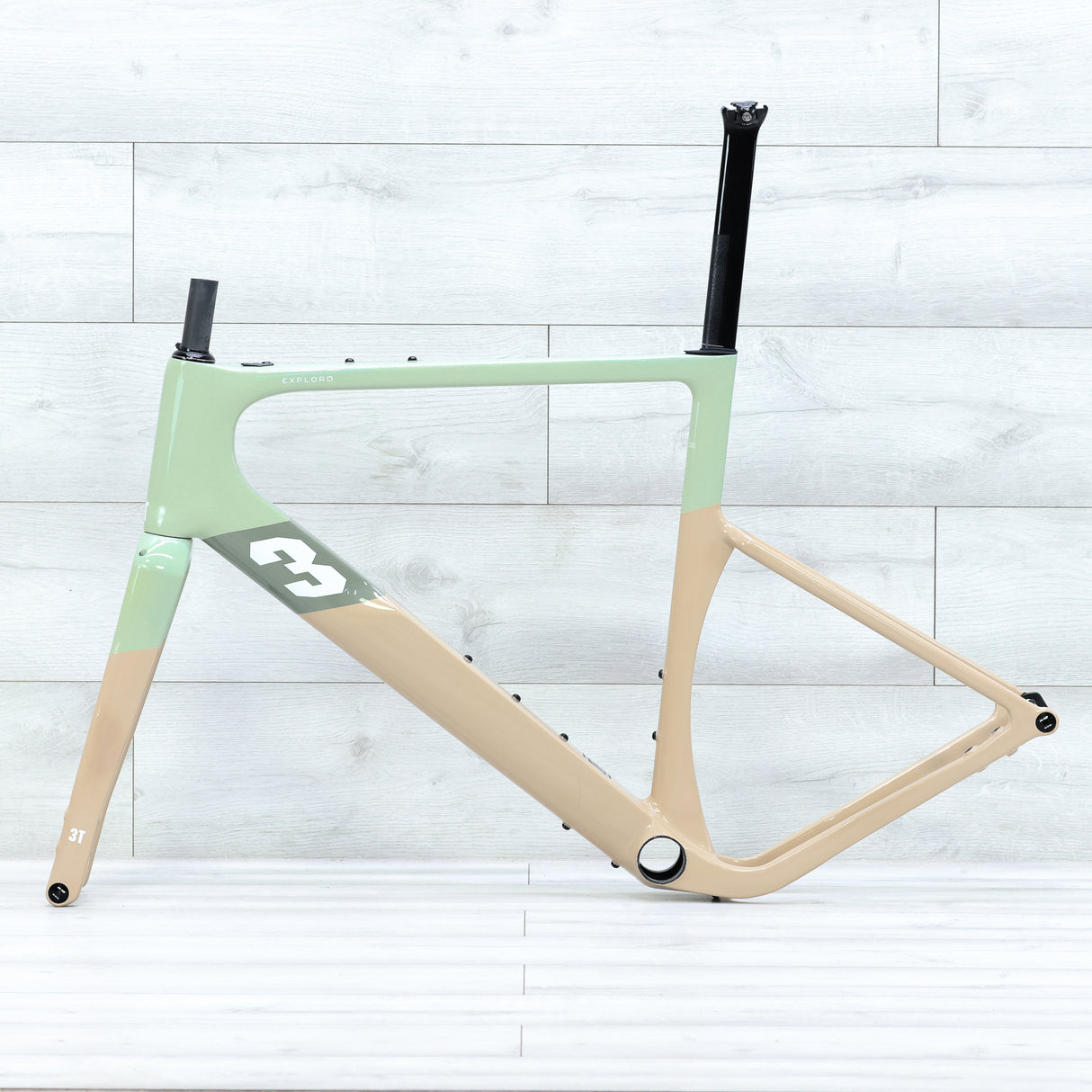 3T Exploro Racemax Gravel Bike Frameset Sand/Olive - 2023, 56cm
