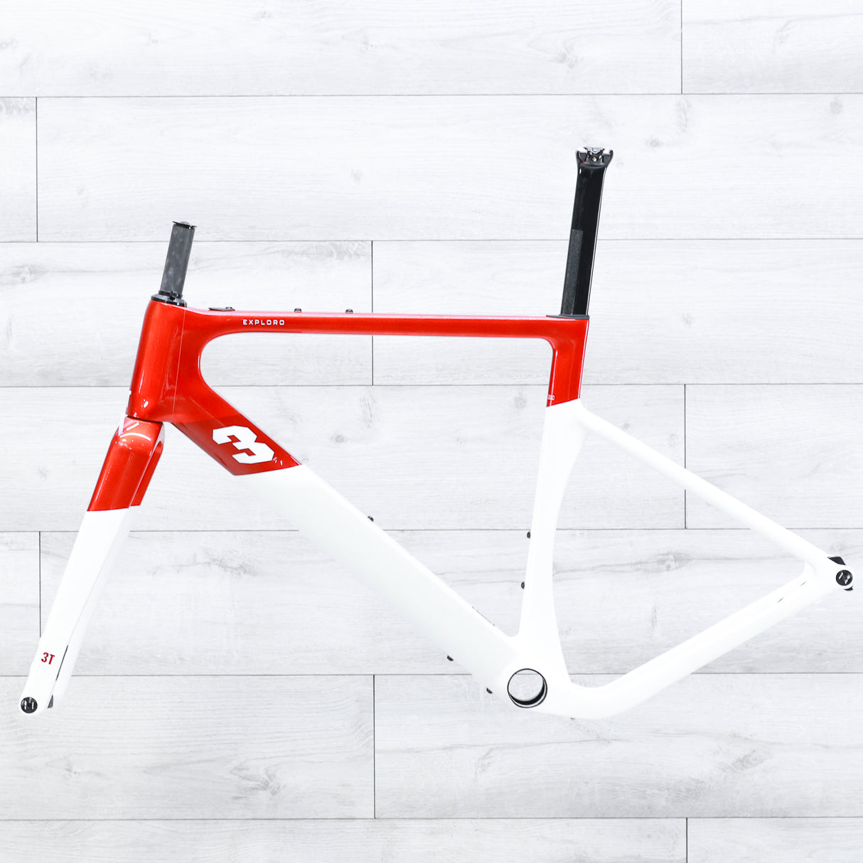 3T Exploro Racemax Red/White 700c Gravel Bike Frameset - 2023, 51cm