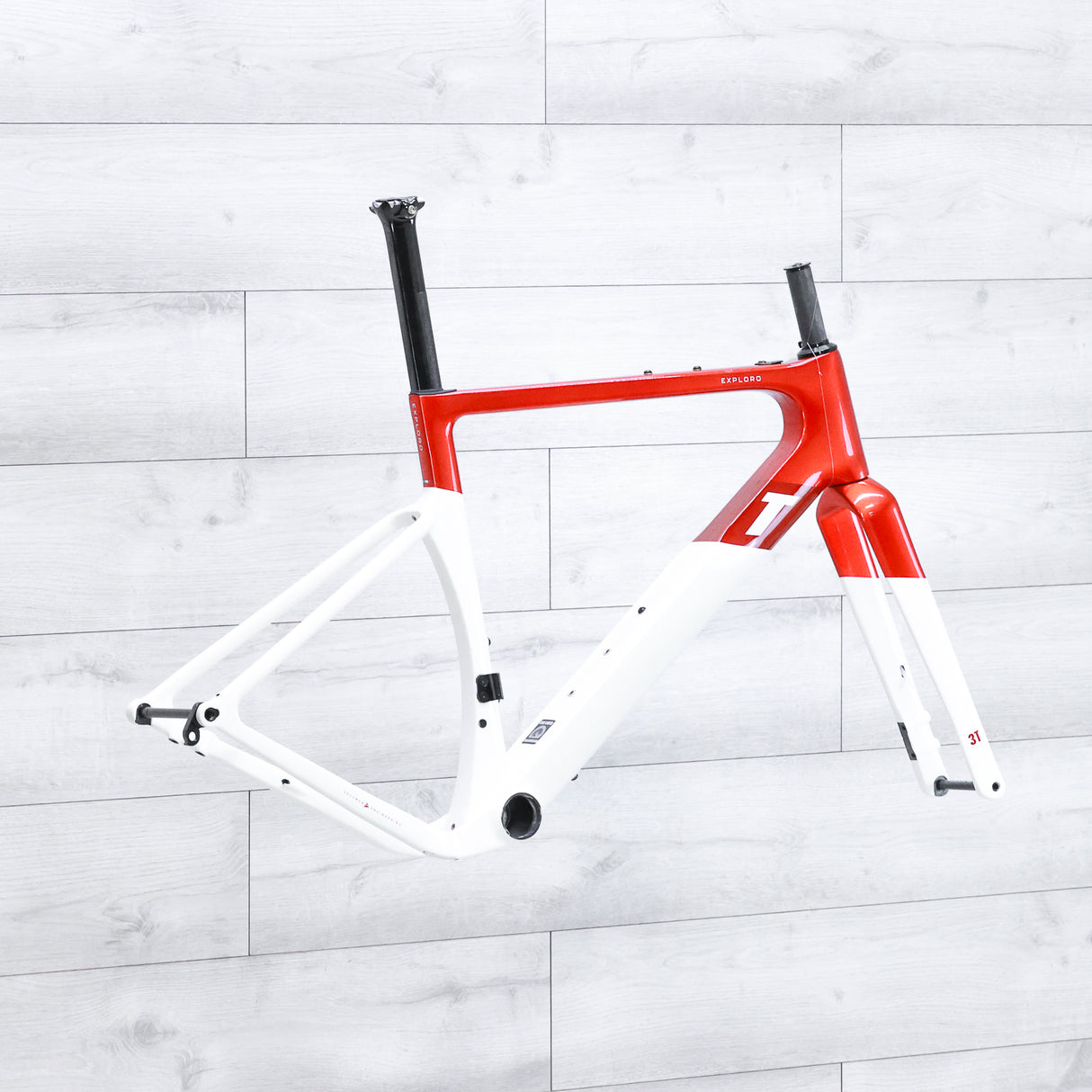 3T Exploro Racemax Red/White 700c Gravel Bike Frameset - 2023, 51cm