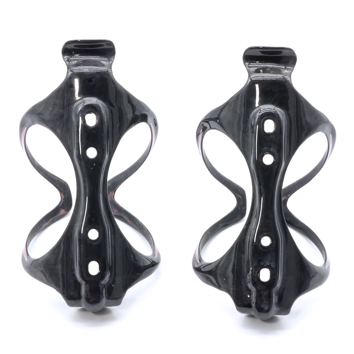 Arundel Mandible Red UD Weave Glossy Carbon Top Load Bottle Cage Pair - 58g