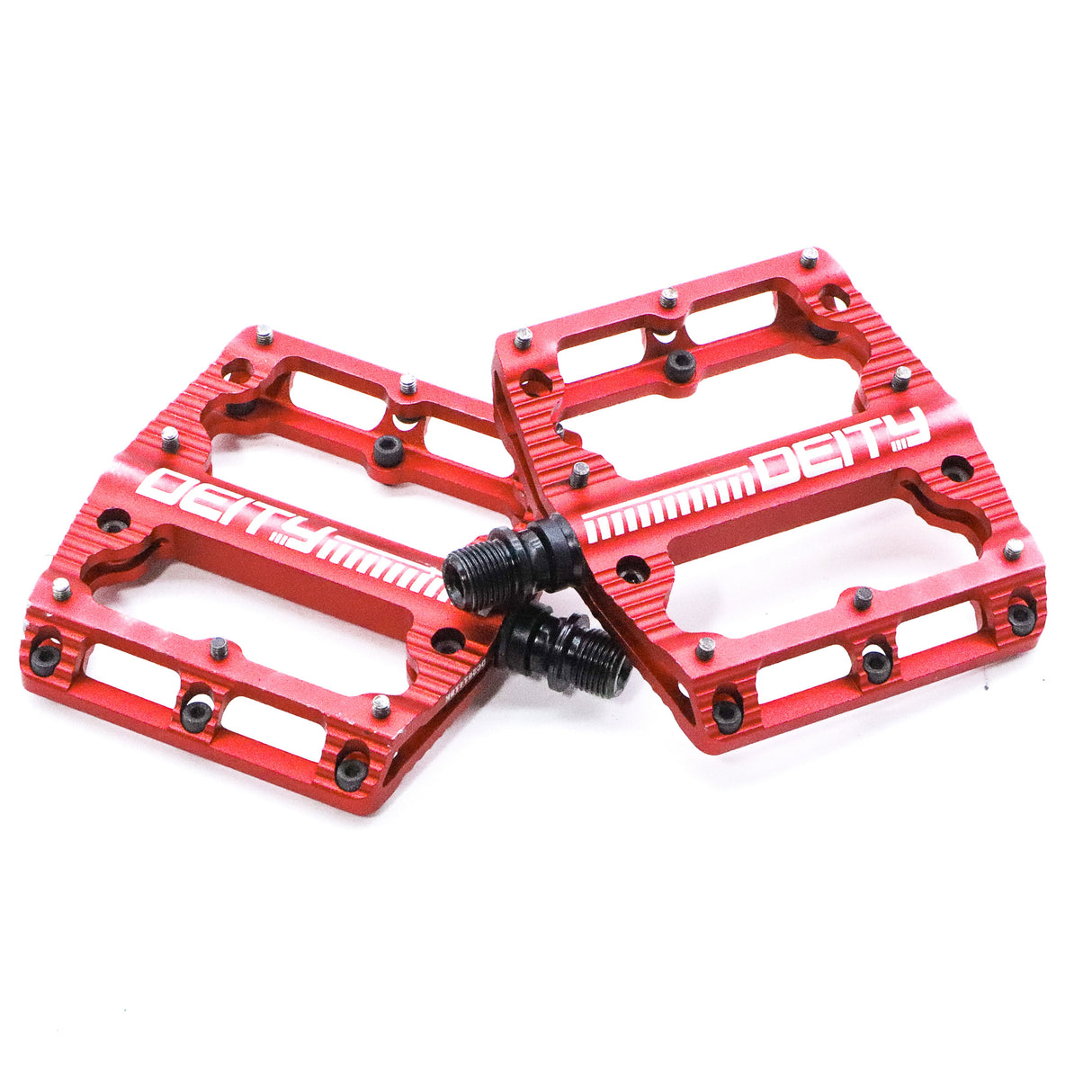 Deity Black Kat Platform MTB Bike Pedals - 429g, Red