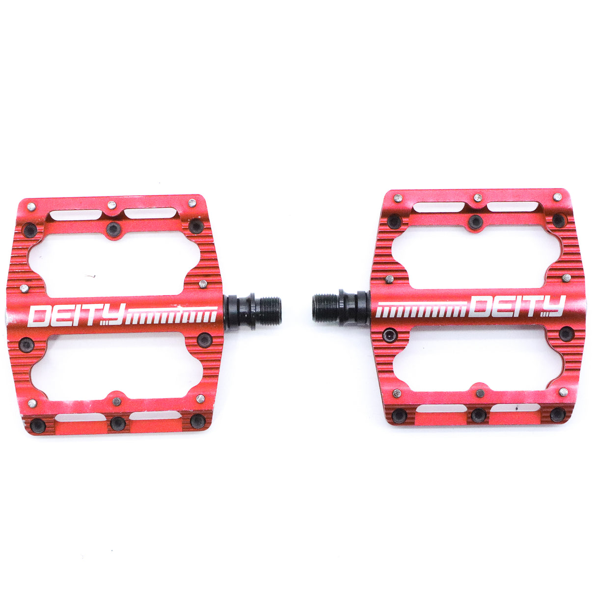 Deity Black Kat Platform MTB Bike Pedals - 429g, Red