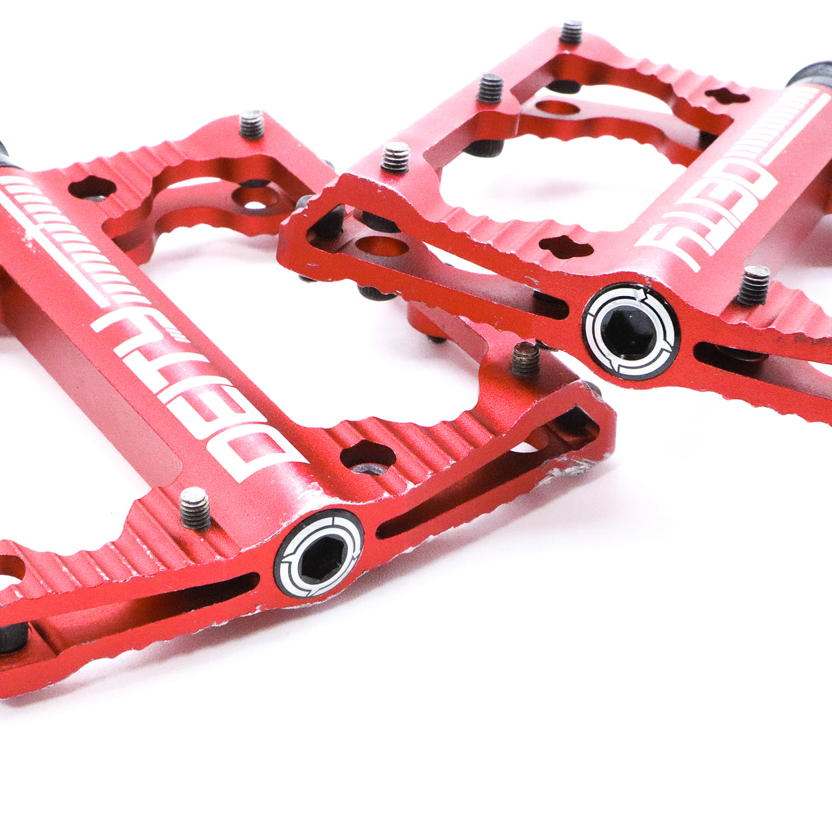 Deity Black Kat Platform MTB Bike Pedals - 429g, Red
