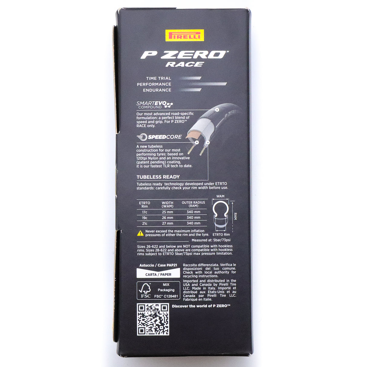 Pirelli P Zero Race TLR 700x26c Road Tire – Tubeless, SmartEVO, SpeedCORE, White Colour Edition