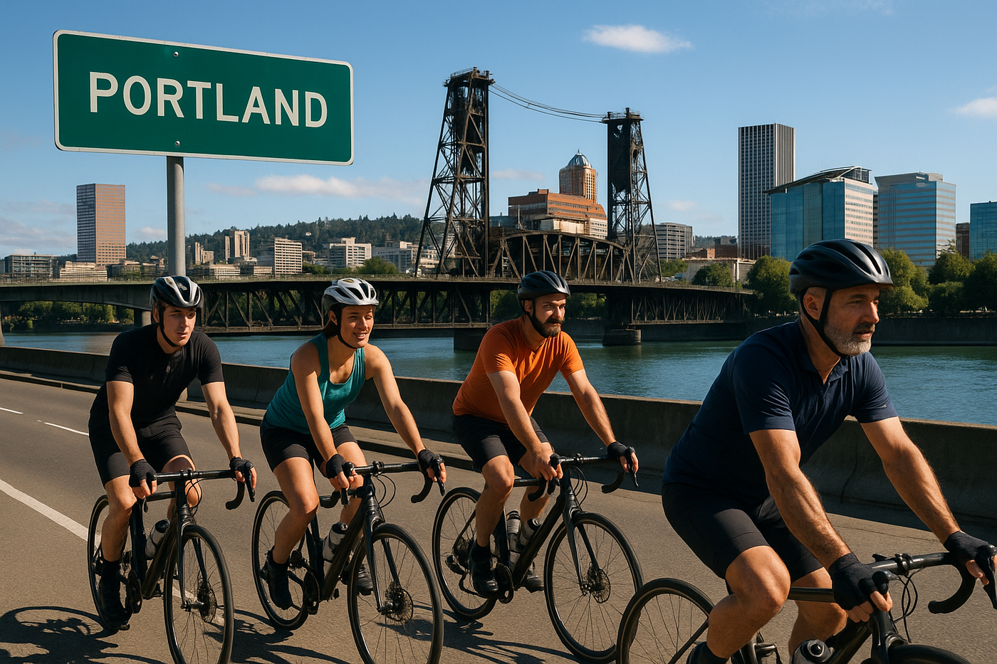 cyclists in portland oregon