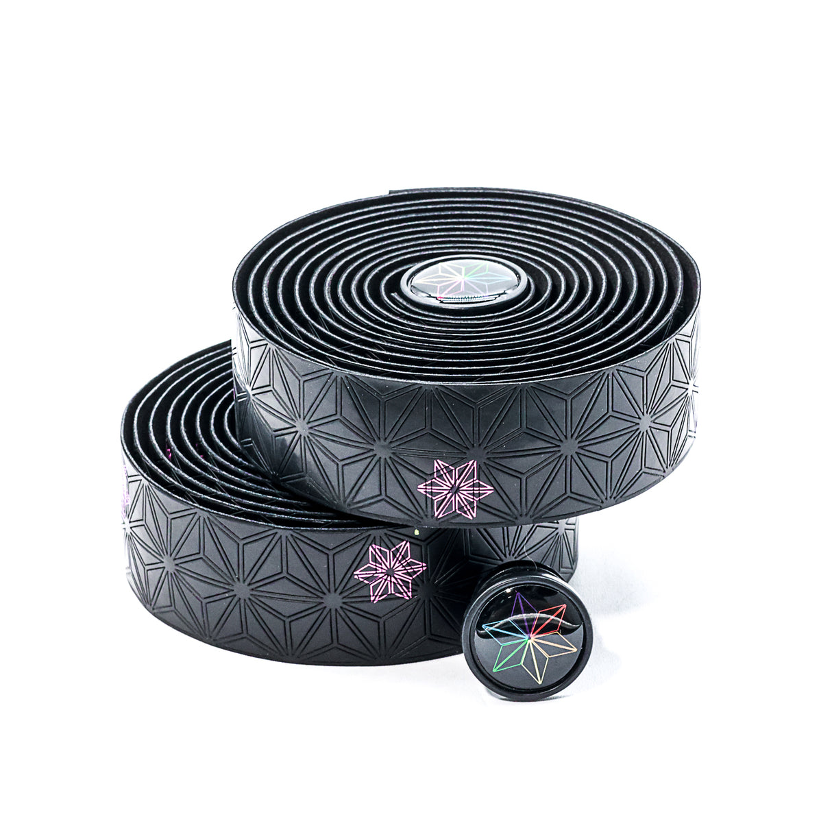 Super Sticky Kush Bicycle Handlebar Tape - Black with Pink Stars
