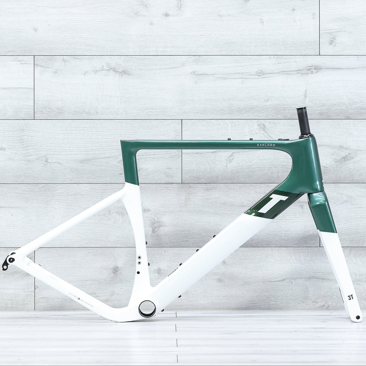 3T Exploro RaceMax Emerald/White Gravel Bike Frameset - 2023, 54cm