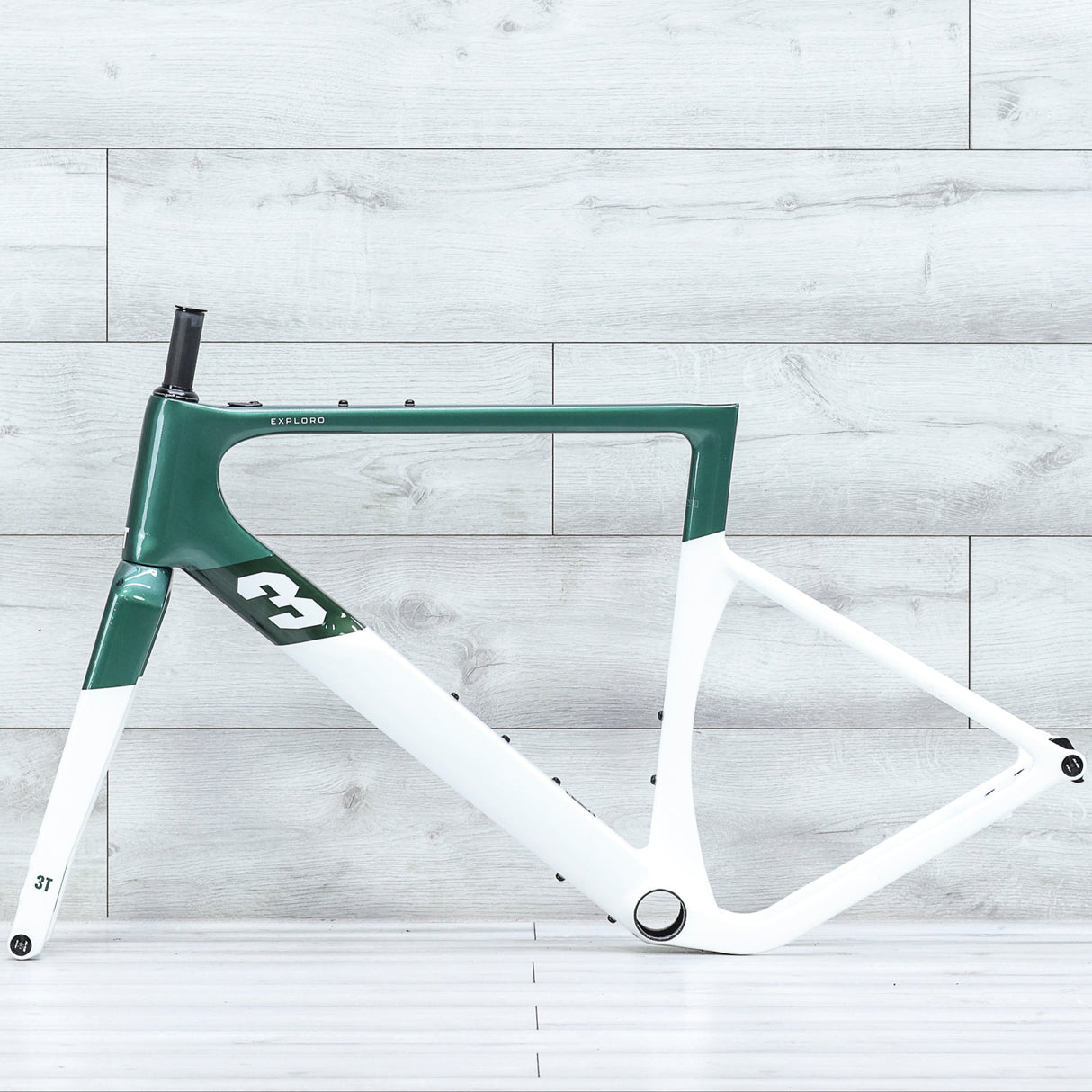 3T Exploro RaceMax Emerald/White Gravel Bike Frameset - 2023, 54cm