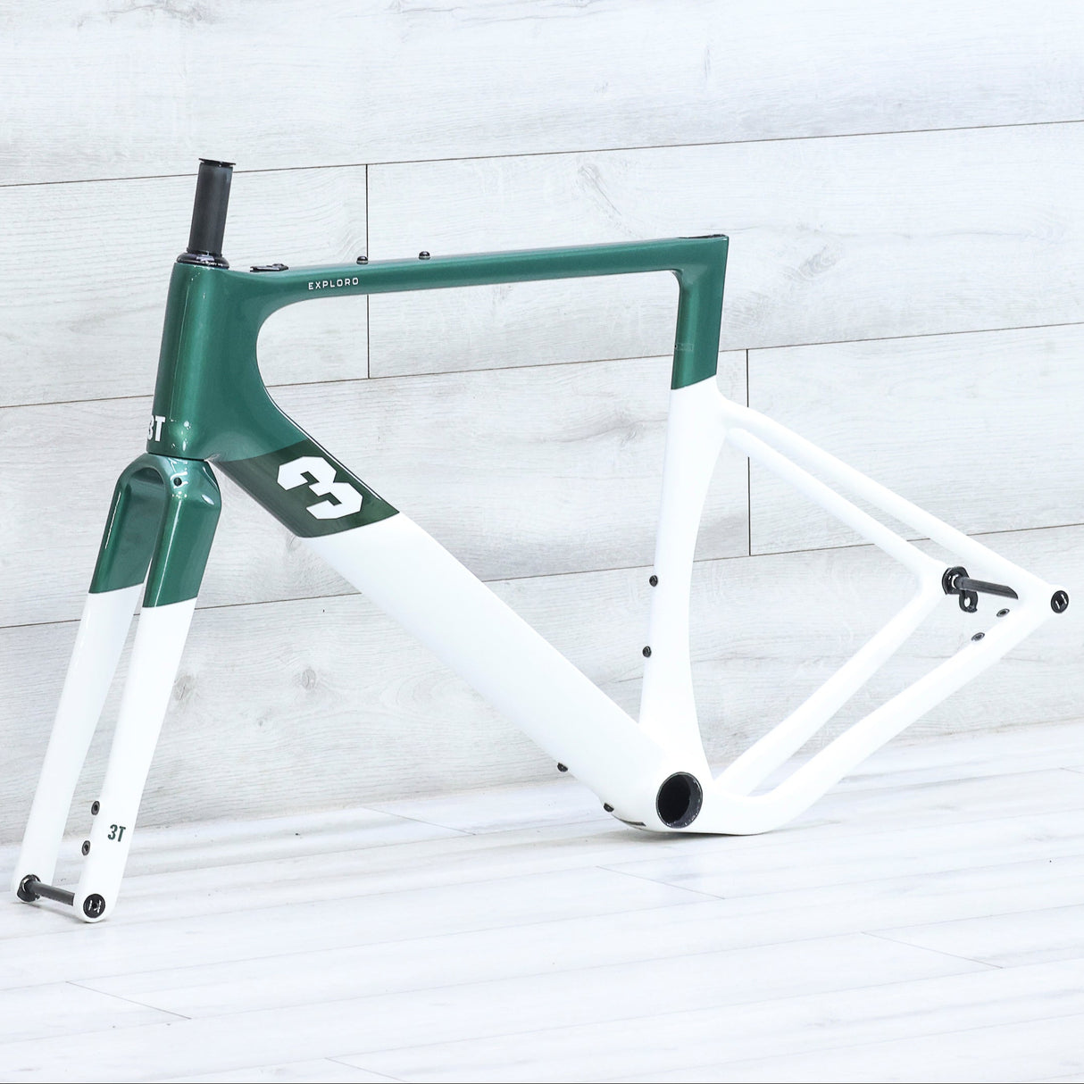 3T Exploro RaceMax Emerald/White Gravel Bike Frameset - 2023, 54cm