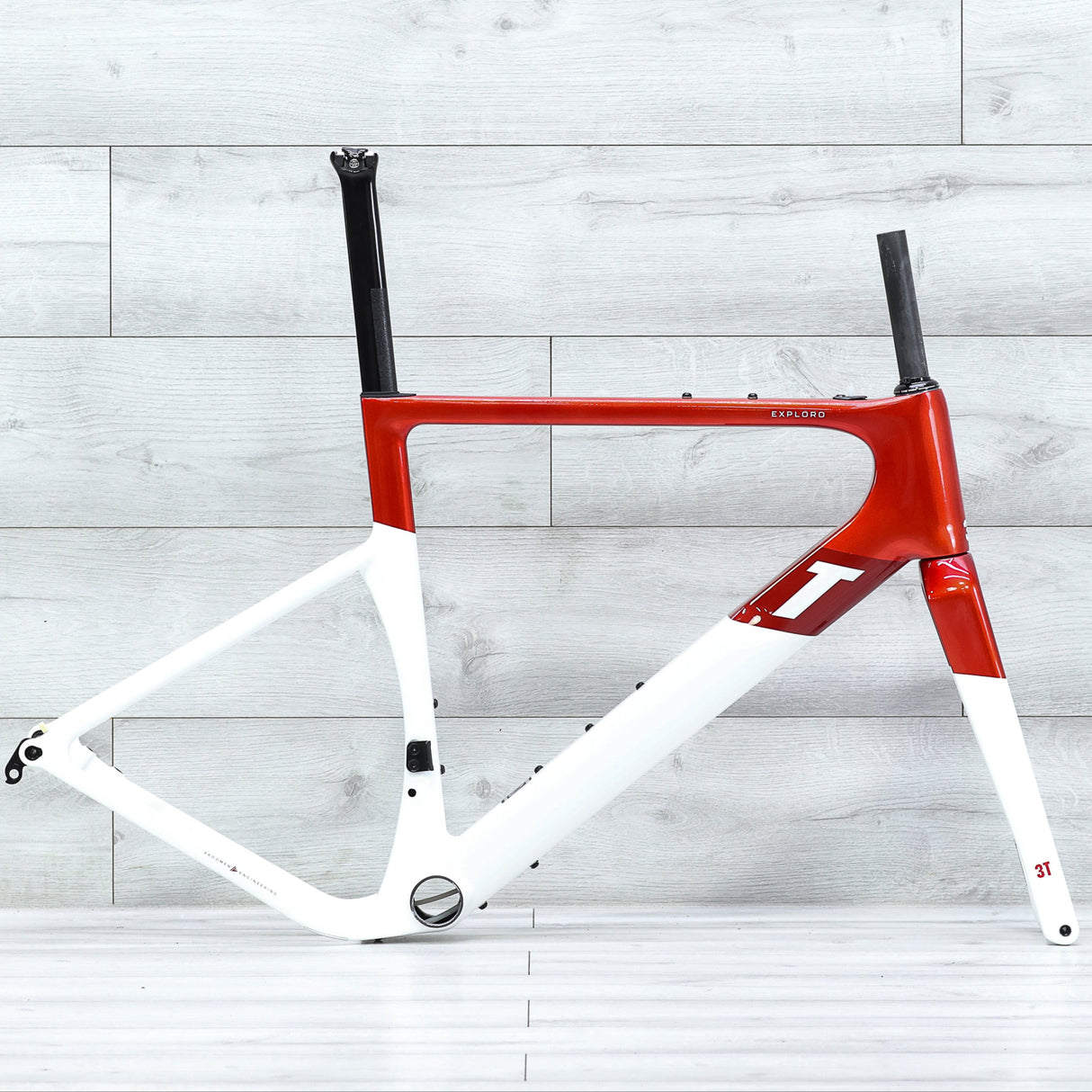 3T Exploro RaceMax Red/White Gravel Bike Frameset - 2023, 54cm