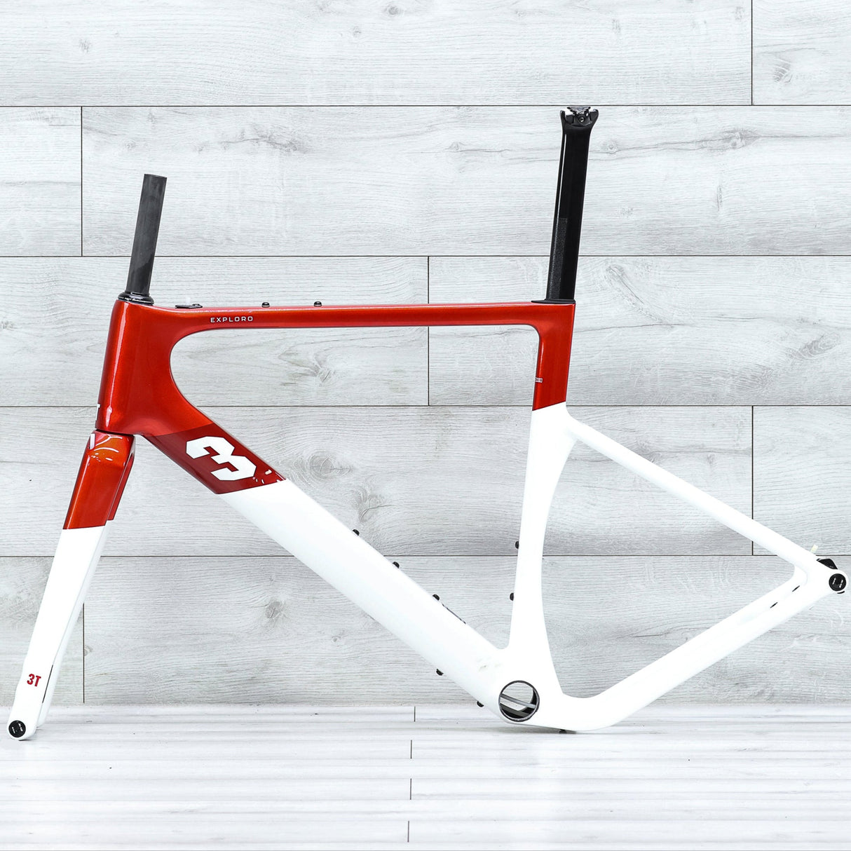 3T Exploro RaceMax Red/White Gravel Bike Frameset - 2023, 54cm