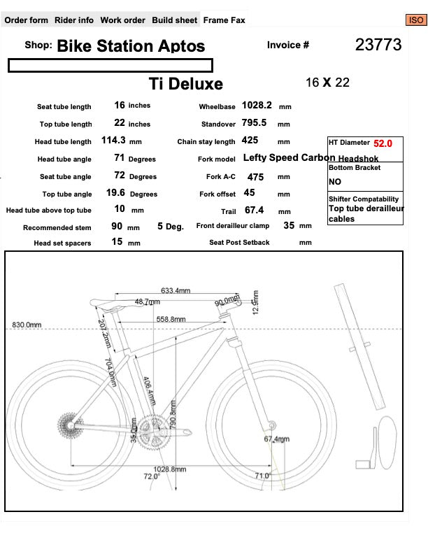 Bicicleta de montaña Ti Deluxe de fabricación independiente - Pequeña