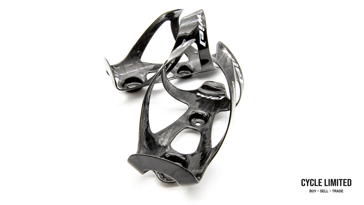 Wiel Full Carbon Fiber Water Bottle Cage Pair Black Glossy 48g