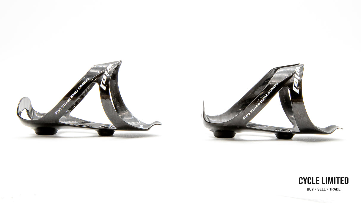 Wiel Full Carbon Fiber Water Bottle Cage Pair Black Glossy 48g