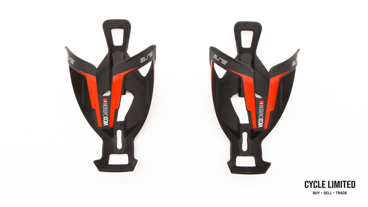 Elite Vico Carbon Bottle Cage Pair Matte Black/Red 53g