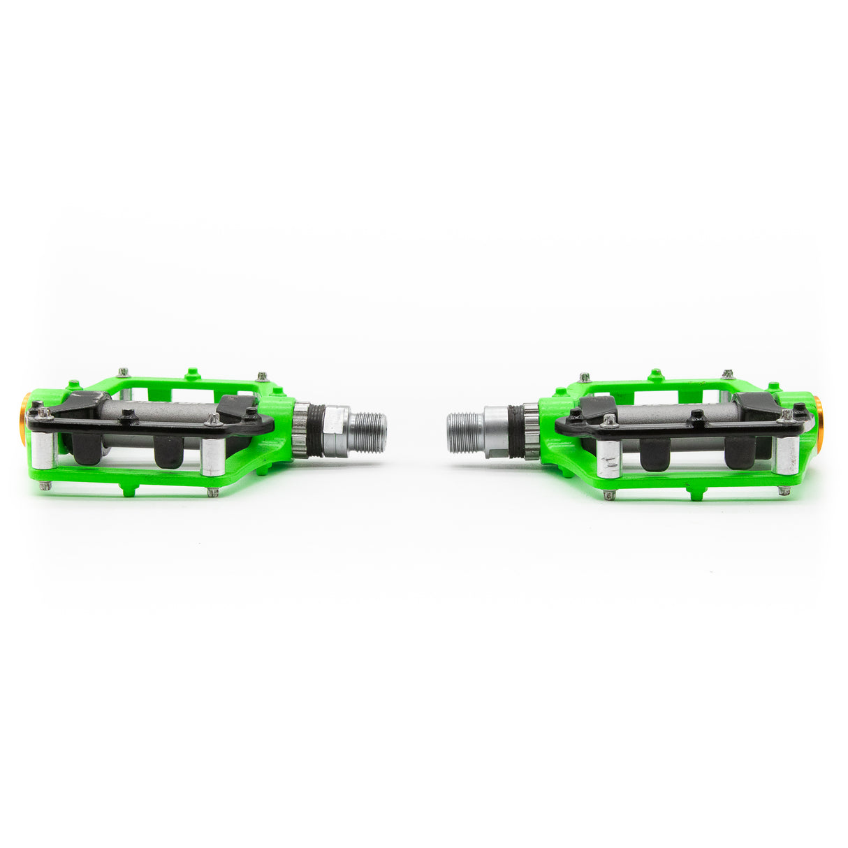 Alston MTB Aluminum Flat Platform Pedals Green Black 392g