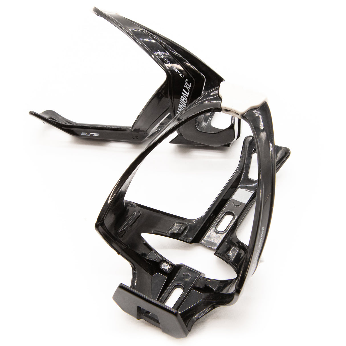 Elite Cannibal Black/White Bottle Cages Pair 73g