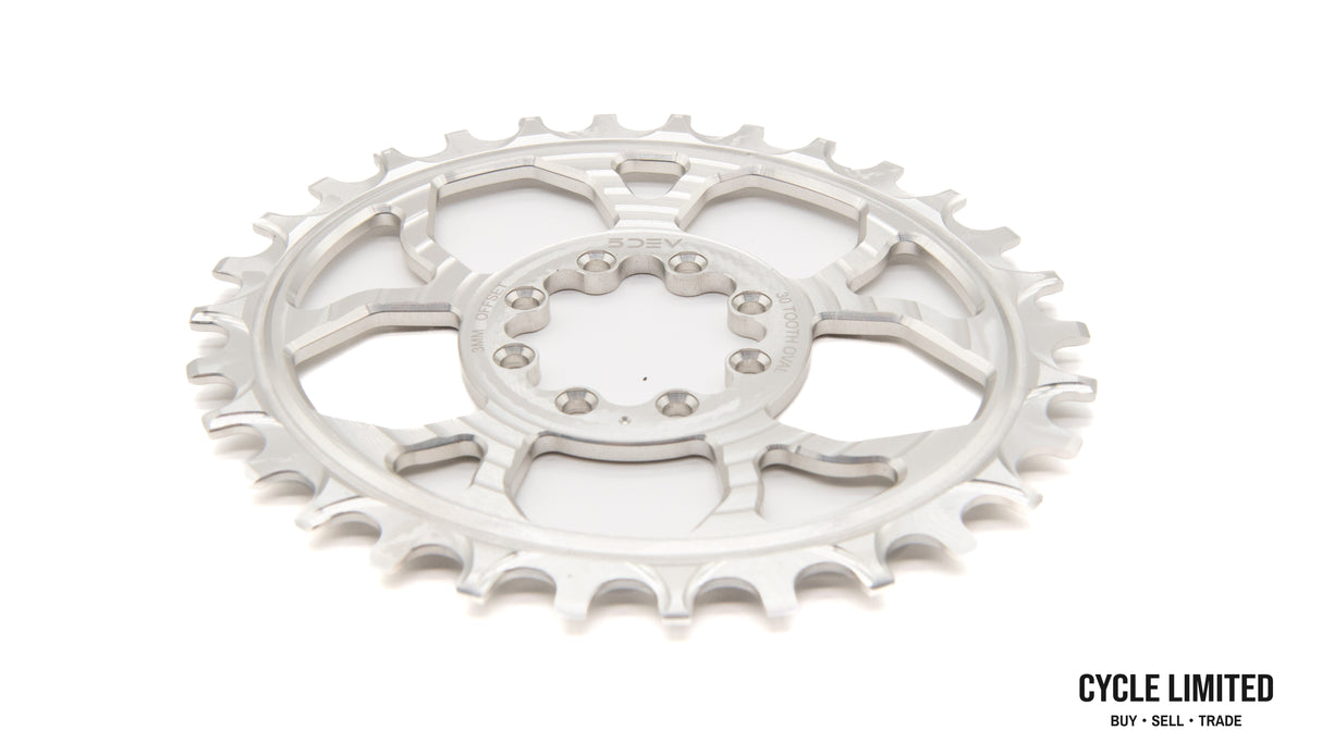 5DEV 12% 8-Bolt Oval Chainring 30T Raw