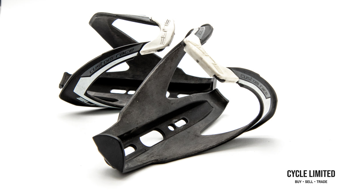 Elite Custom Race Black Matte Bottle Cages Pair 82g