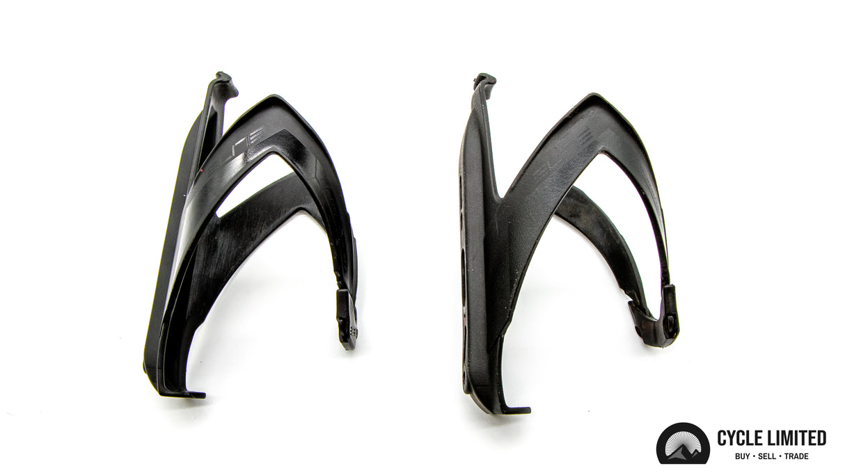 Elite Custom Skin Black Soft Touch Black Bottle Cages Pair 86g