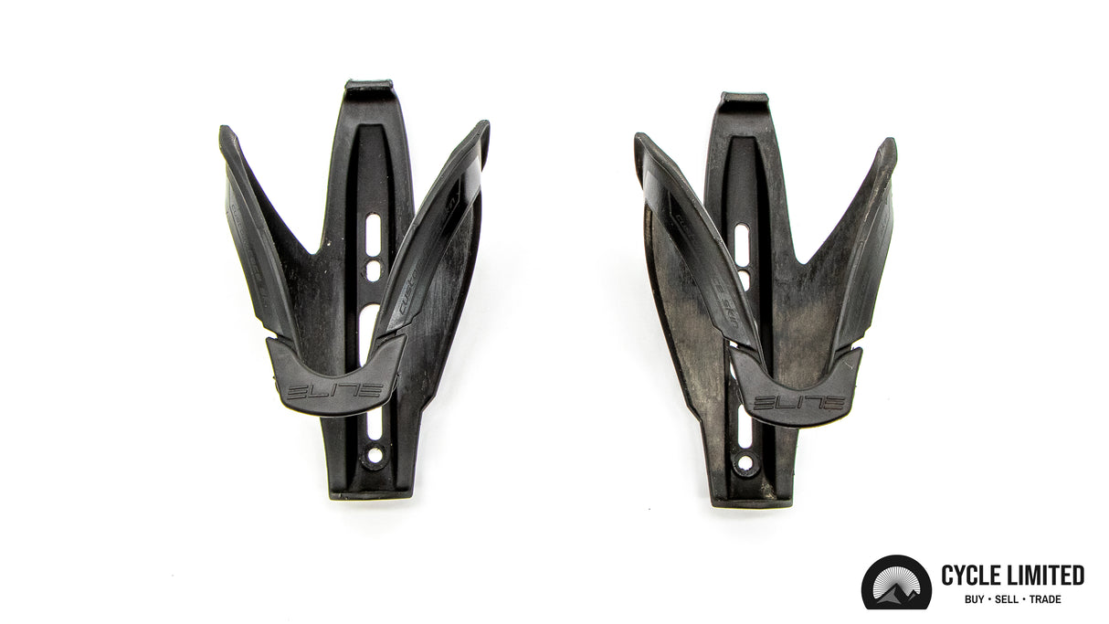 Elite Custom Skin Black Soft Touch Black Bottle Cages Pair 86g