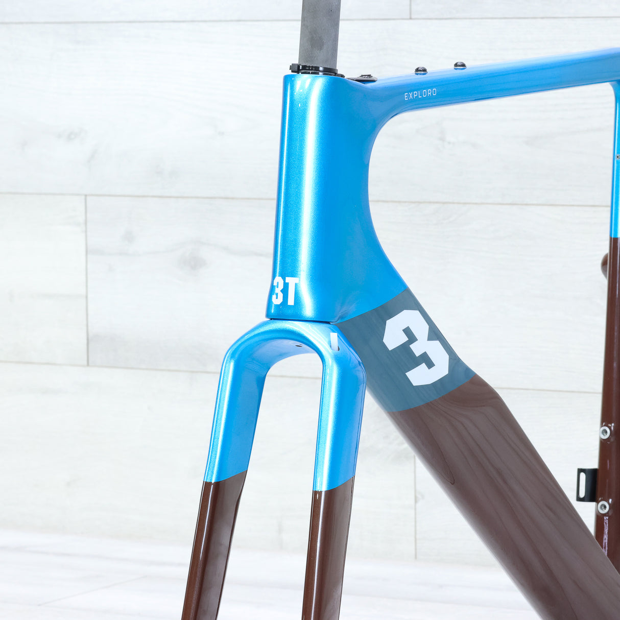 3T Exploro RaceMax Blue/Brown Gravel Bike Frameset - 56cm