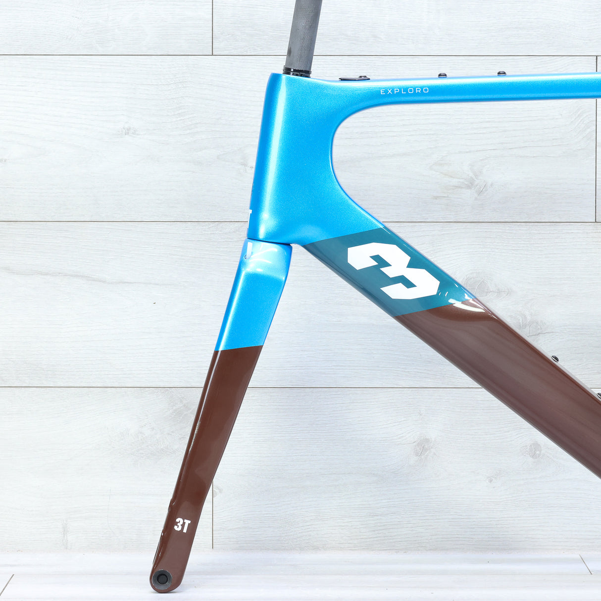3T Exploro RaceMax Blue/Brown Gravel Bike Frameset - 56cm
