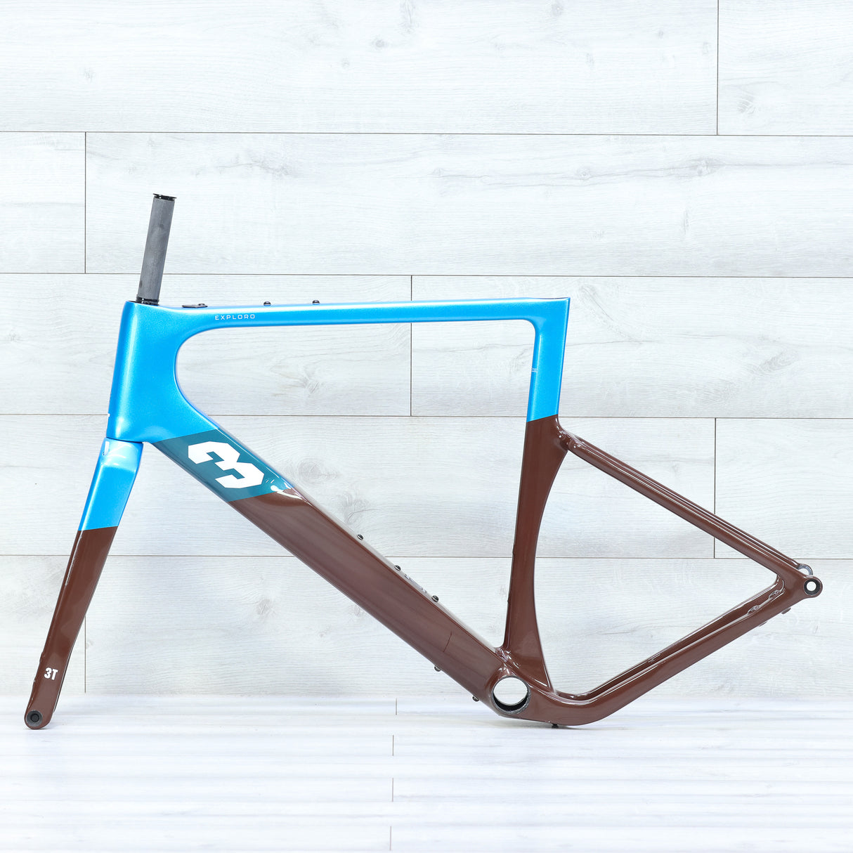 3T Exploro RaceMax Blue/Brown Gravel Bike Frameset - 56cm