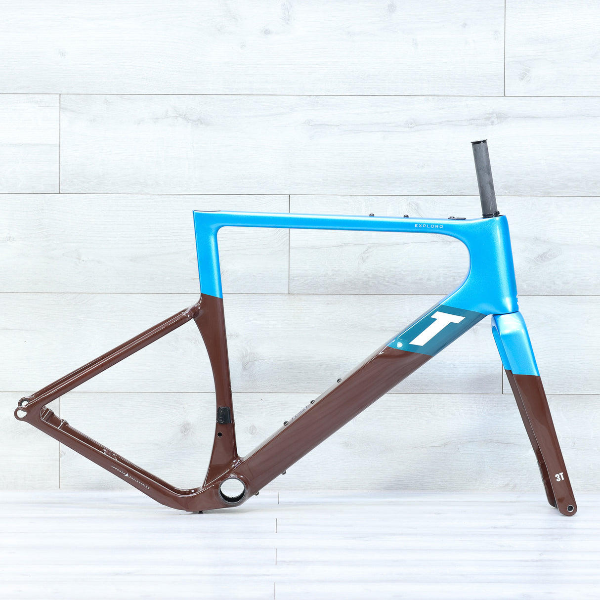 3T Exploro RaceMax Blue/Brown Gravel Bike Frameset - 56cm