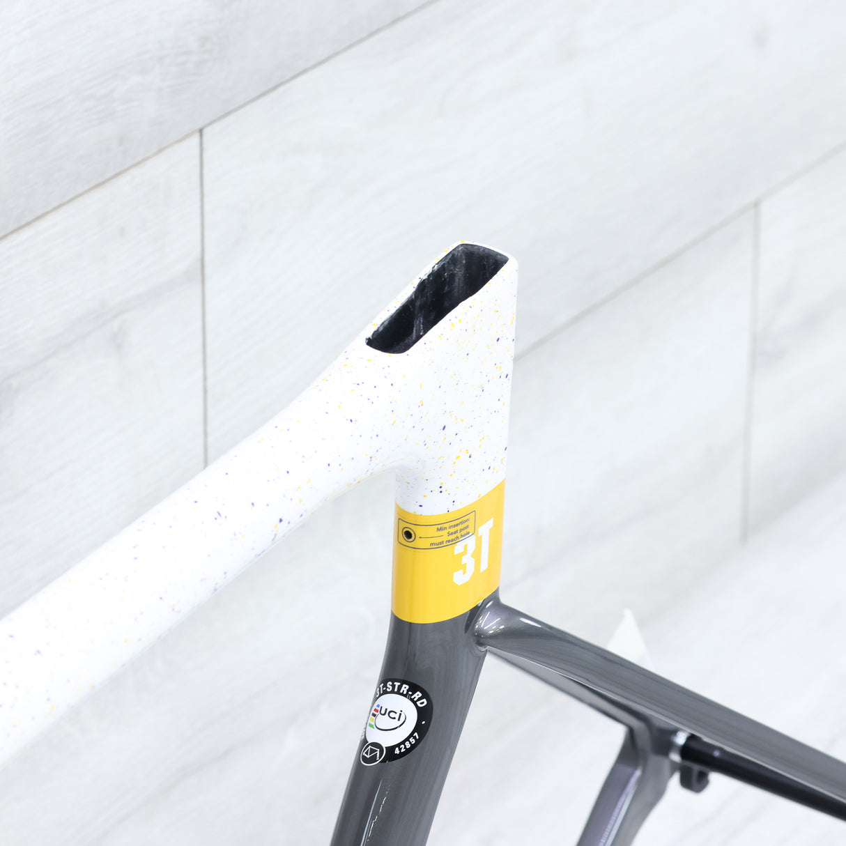 3T Strada 1x Disc Brake Aero Road Bike Frameset 700c Grey/Gold - X-Small