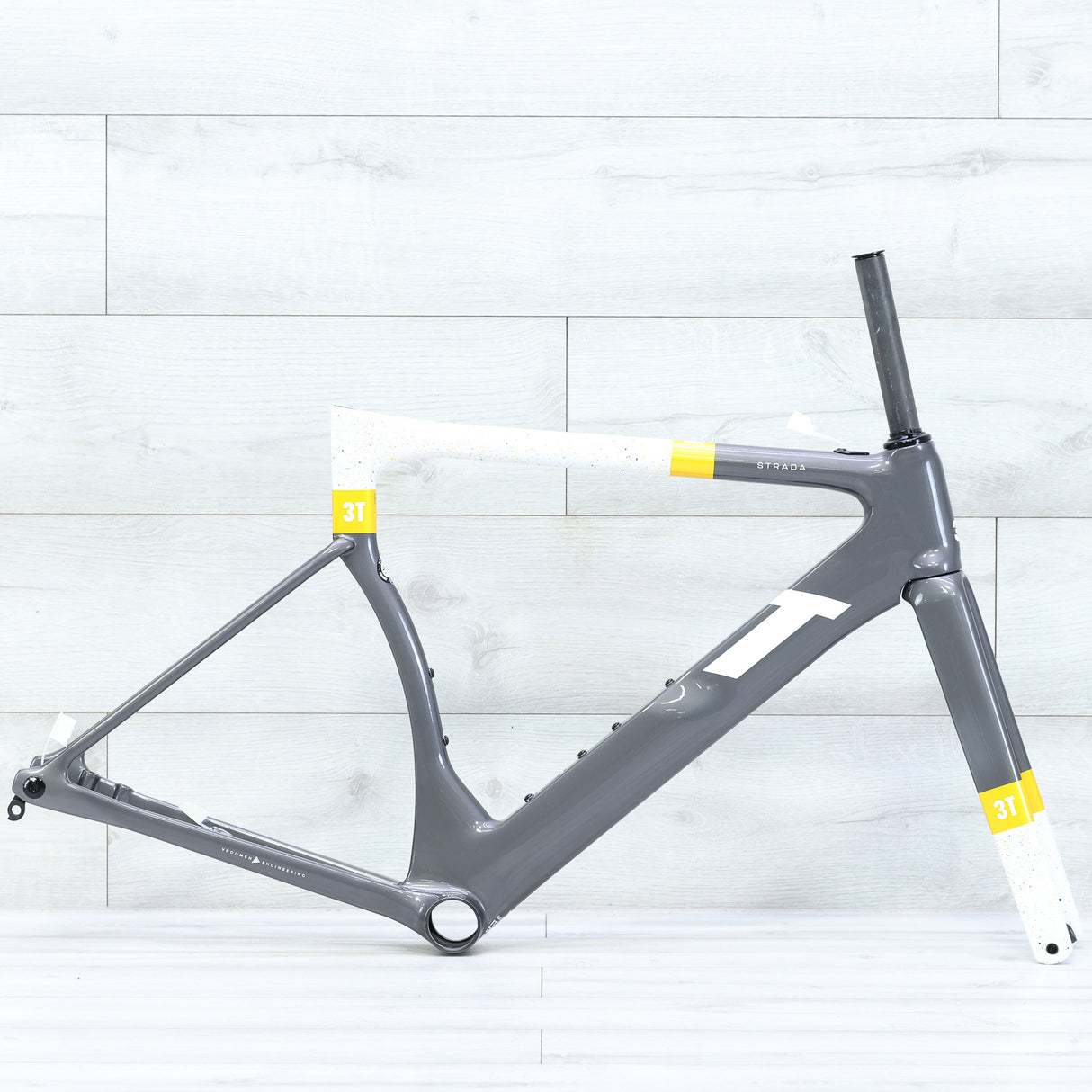 3T Strada 1x Disc Brake Aero Road Bike Frameset 700c Grey/Gold - X-Small