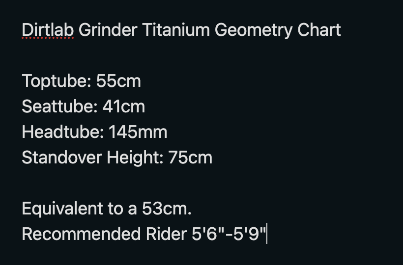 2023 DirtLab Grinder Force AXS Titanium Gravel Bike - 53cm