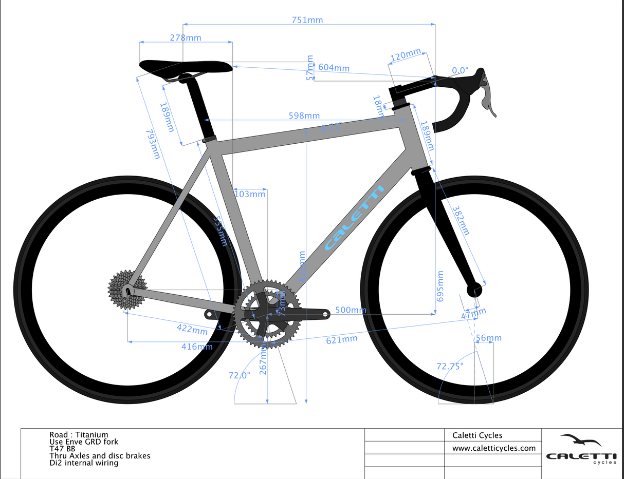 Caletti Custom Adventure Titanium Road Bike - 2016, 60cm