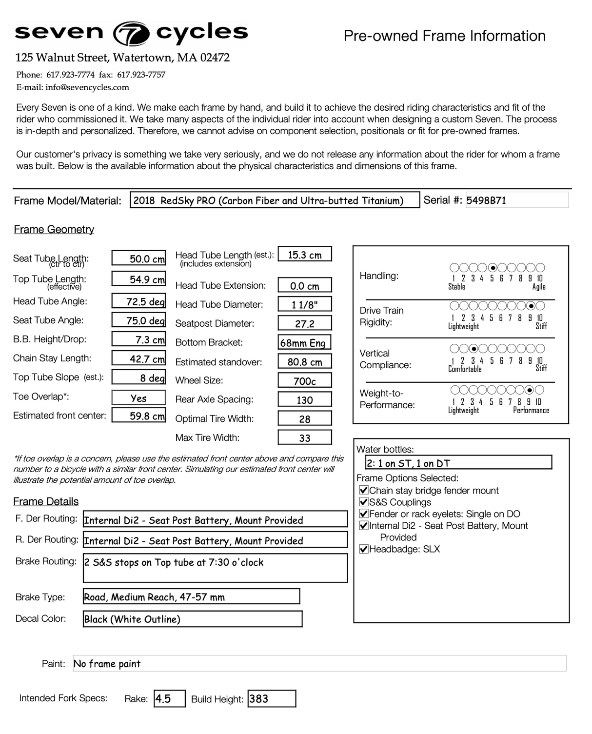 Seven Cycles Redsky Pro Dura-Ace Di2 Road Bike - 2018, 55cm