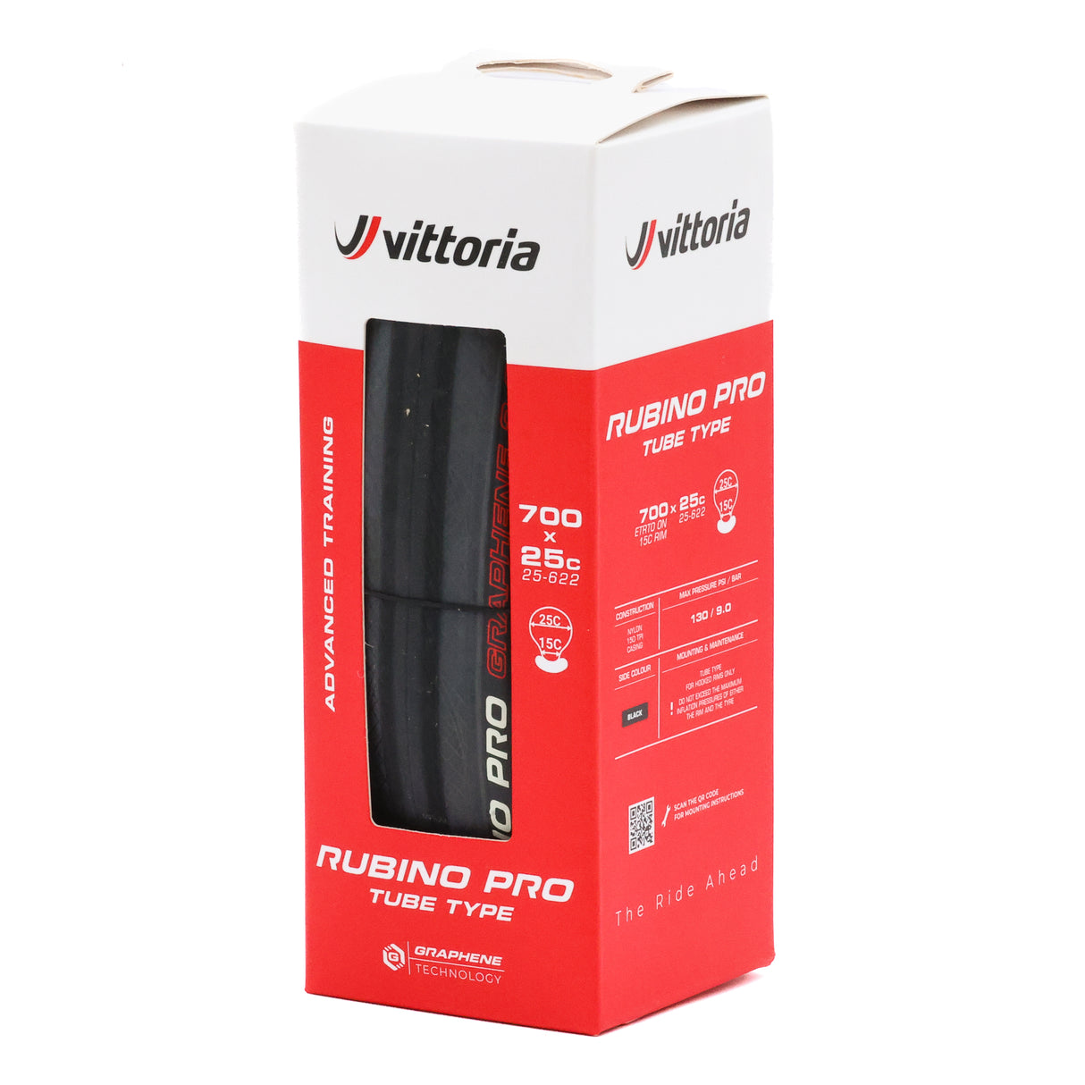 Vittoria Rubino Pro IV Tube Type G2.0 700c Tube Road Tire 150TPI Black
