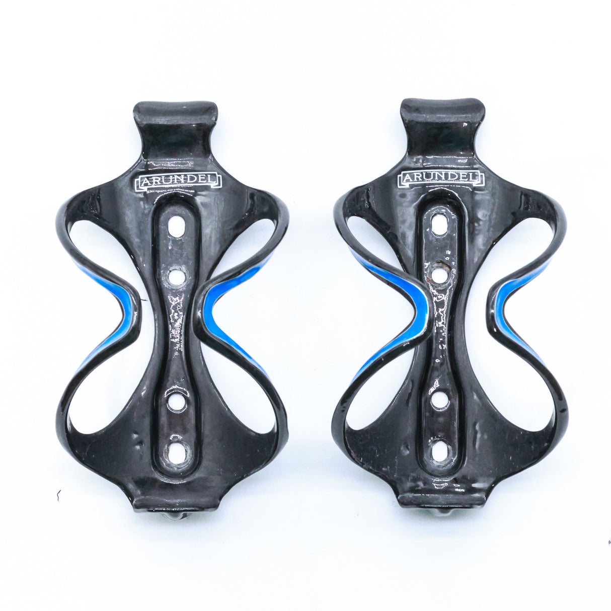 Arundel Mandible Blue UD Weave Glossy Carbon Top Load Bottle Cage Pair - 58g