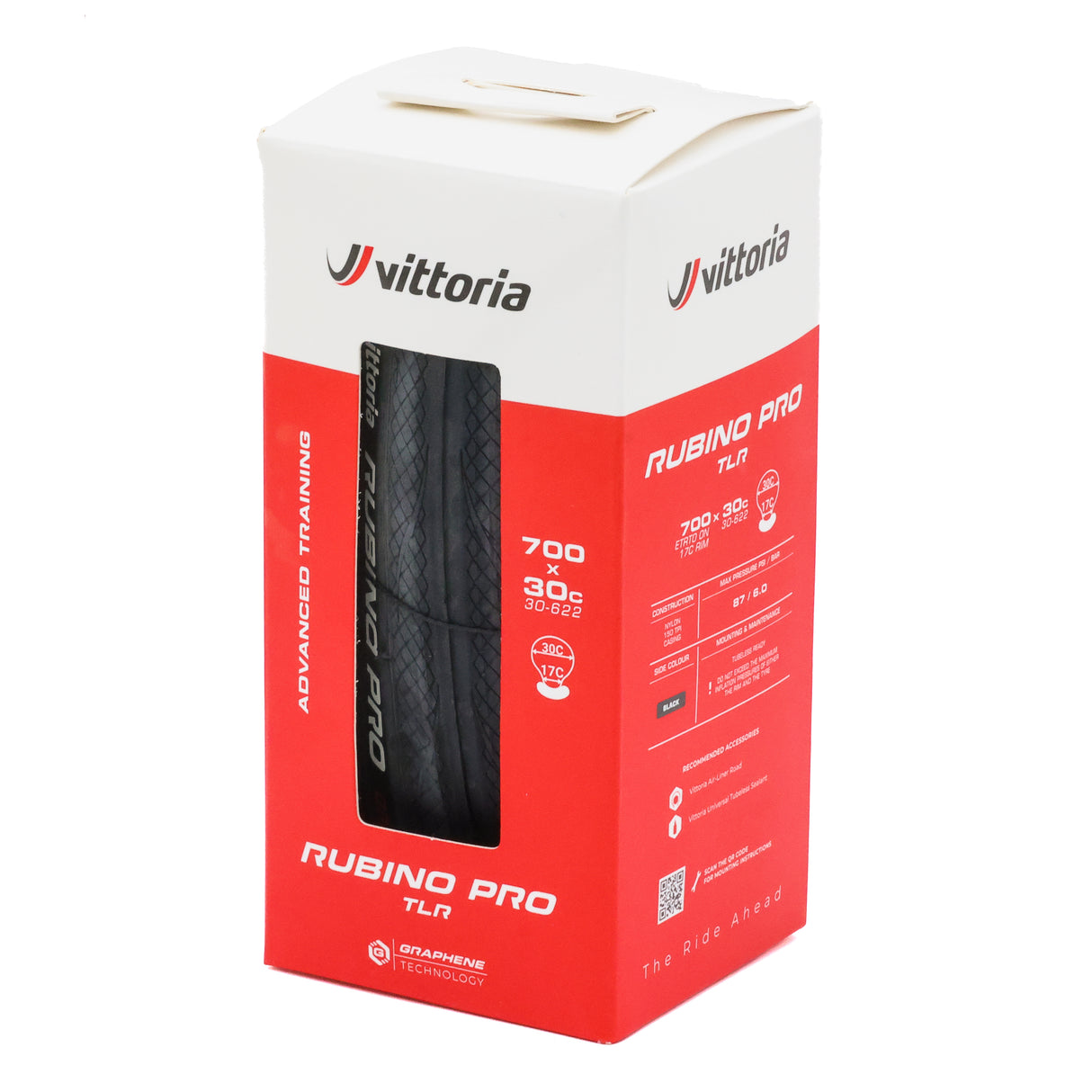 Vittoria Rubino Pro IV TLR G2.0 700x30c Tubeless Road Tire 150TPI Black
