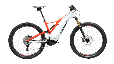 white and orange e-bike