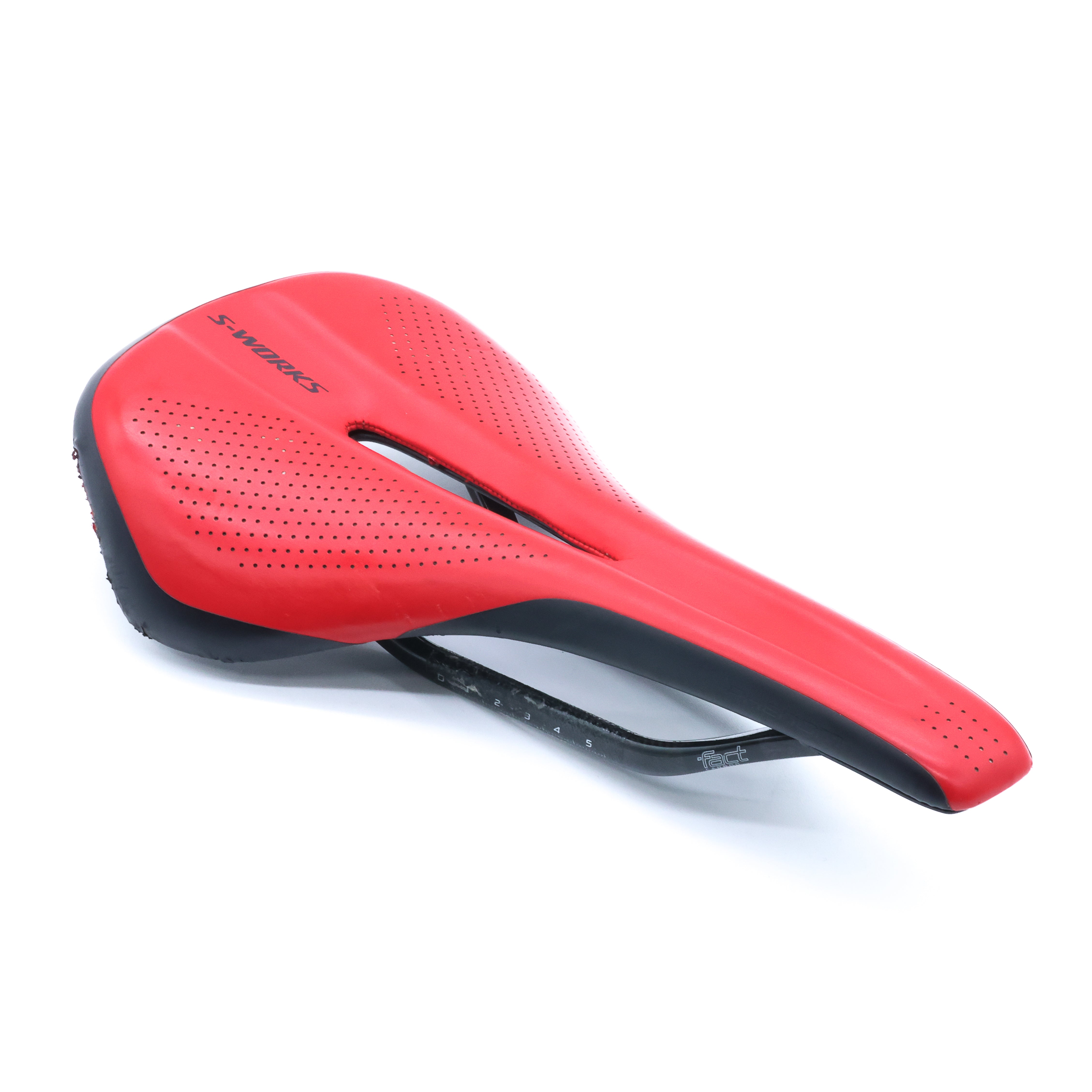 Specialized - スペシャライズド S-WORKS PHENOM レッド サドル 143mm Specialized S-Works Phenom Carbon Rails Red Road Bike Saddle