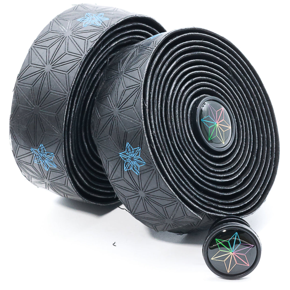 Super Sticky Kush Bicycle Handlebar Tape - Black with Blue Stars