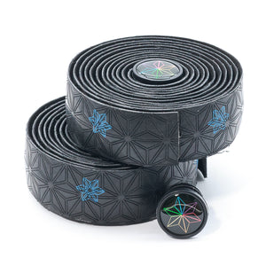 Super Sticky Kush Bicycle Handlebar Tape - Black with Blue Stars