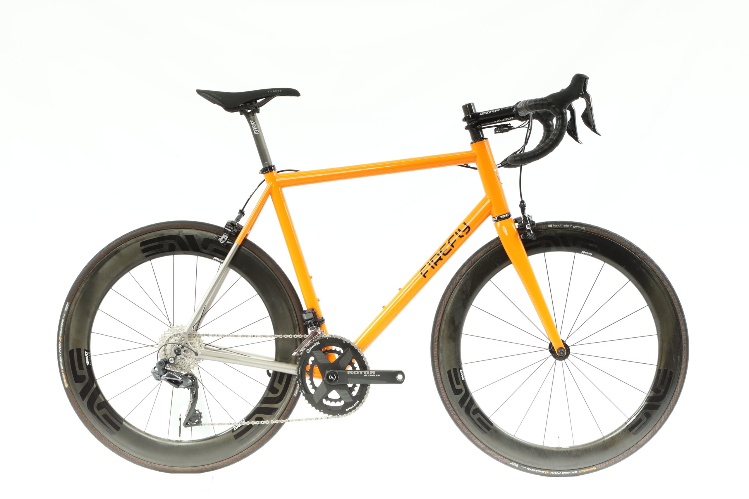 Yellow Handmade Carbon Bikes Firefly Road Ti Road Bike 58cm
