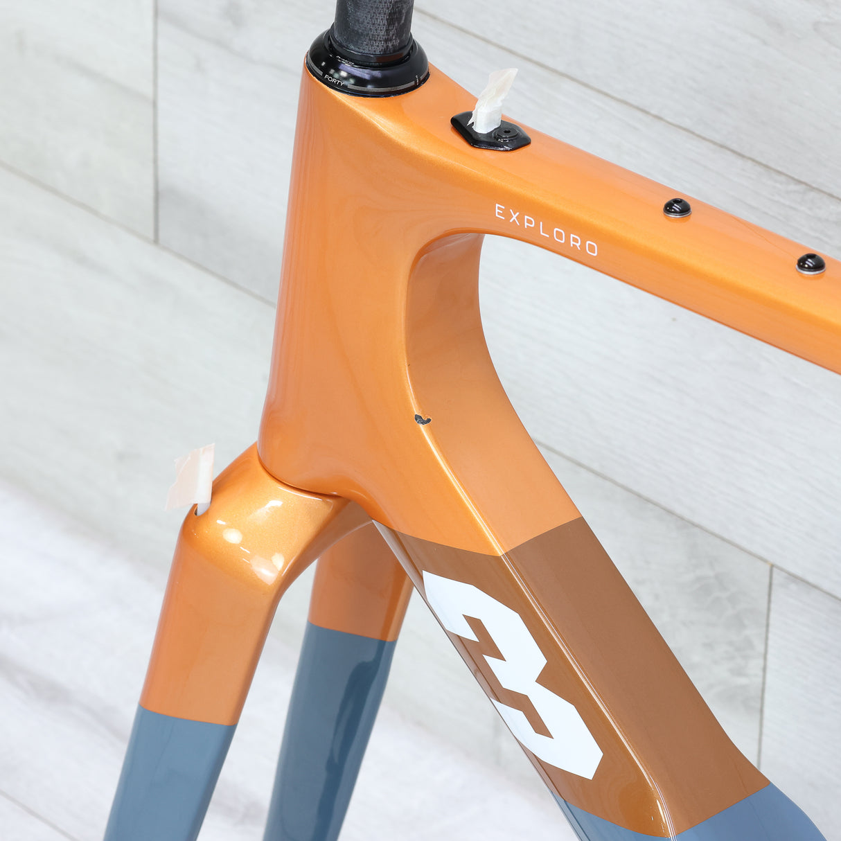 3T Exploro Racemax Gravel Bike Frameset Orange/Grey - 56cm