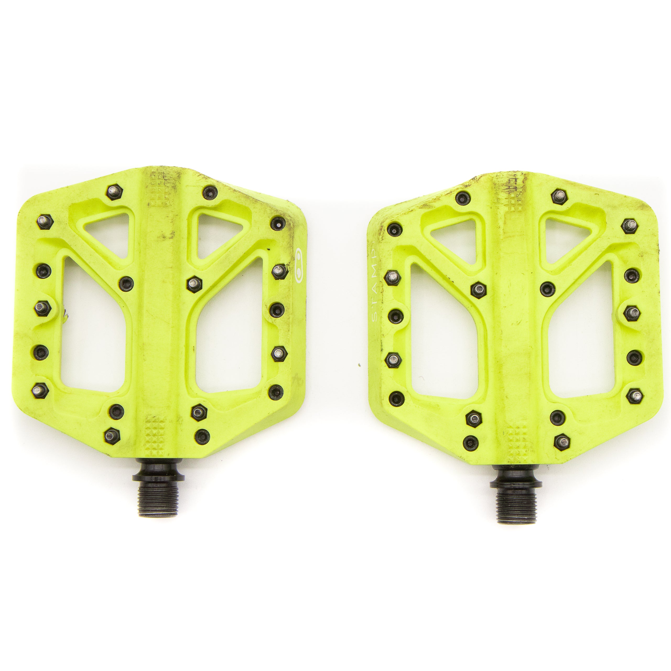 crankbrothers pedale stamp 1 Crank Brothers Stamp 1 Flat Platform Pedals Citron Small 325g – Cycle Limited