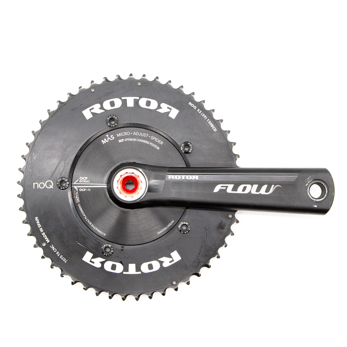 Rotor Flow Aero Alloy Crankset 172.5mm NoQ Road Bike 53/39T 130BCD Triathlon TT 754g