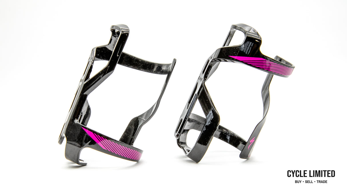 Specialized Zee Cage II-Right and Left Load Black/Pink Bottle Cage Pair 84g