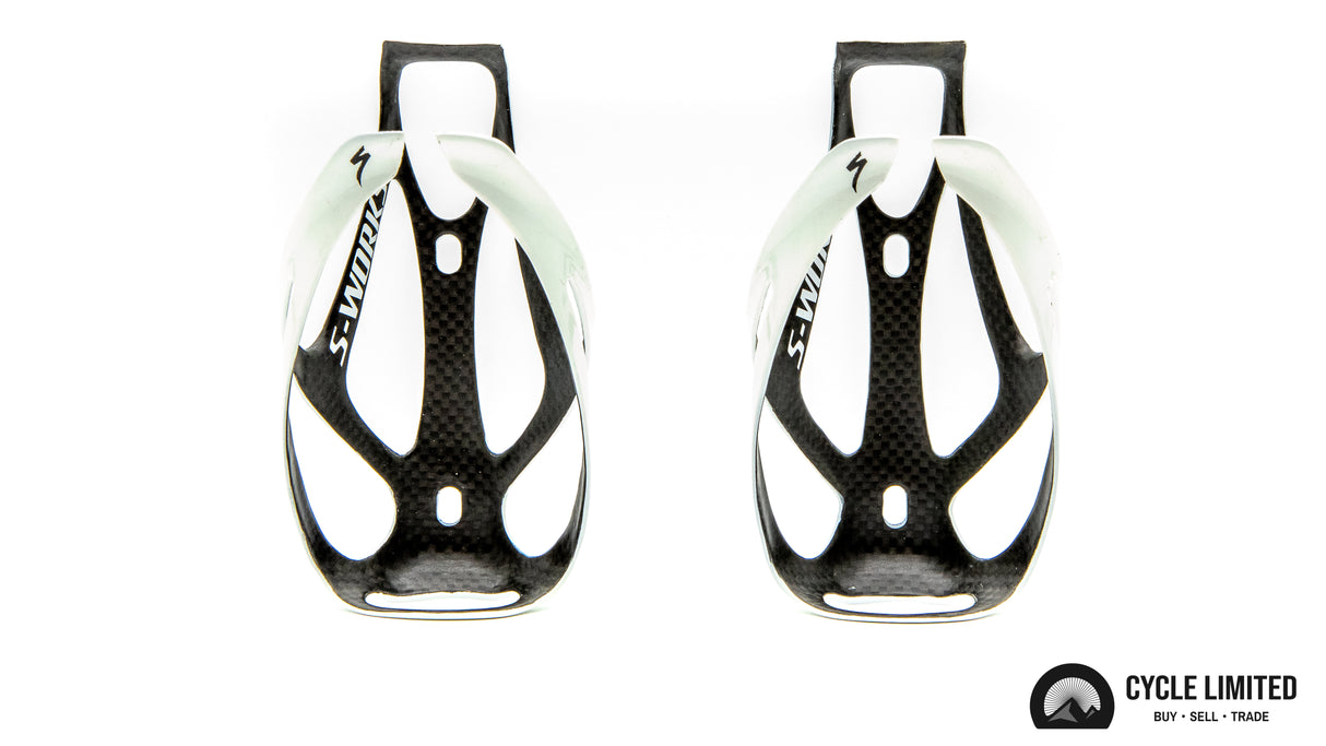 S-Works Carbon Rib Water Bottle Cage II (Carbon/White) Pair 47g